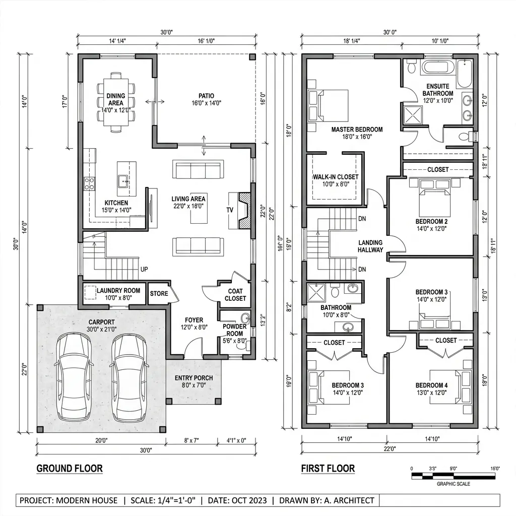 Denah 2D Floor Plan Tipe Emerald Compact